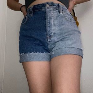 hollister color block high waisted shorts